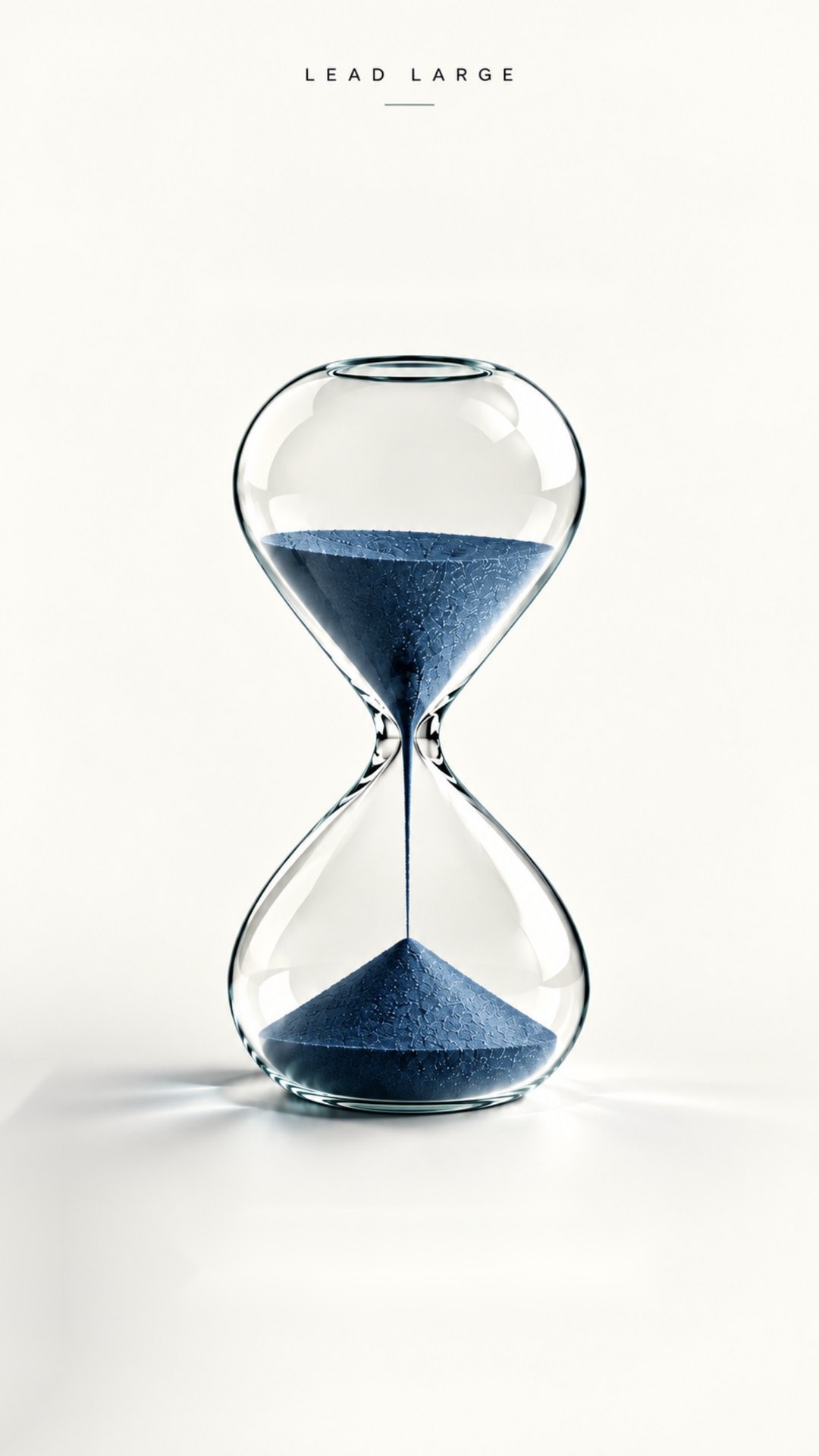 Reloj de arena azul. Toca el reloj para descubrir lo que puedes crear con IA.